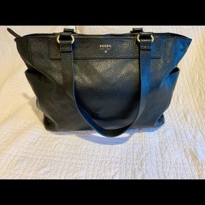 Black Leather Fossil Tote